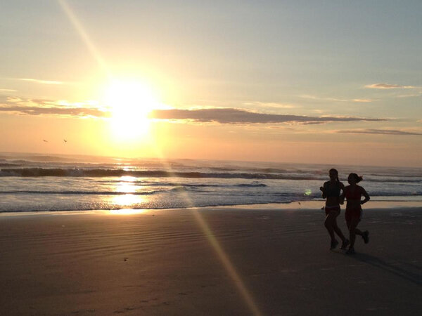 running on the beach